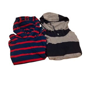 2 Pack Crewcuts J.Crew Pullover Rugby Stripe Boys Hoodies Size XS 4-5